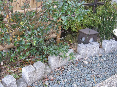 石で花壇を縁取る 庭石 ピンコロ ブロックで簡単チューリップ花壇の作り方